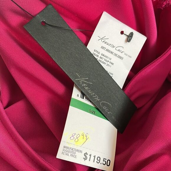 Kenneth Cole NWT NEW soft around the edges tulip pink dress large - Picture 4 of 13